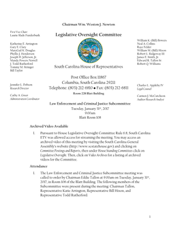 Legislative Oversight Committee William K