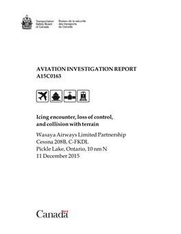 Aviation Investigation Report A15c0163