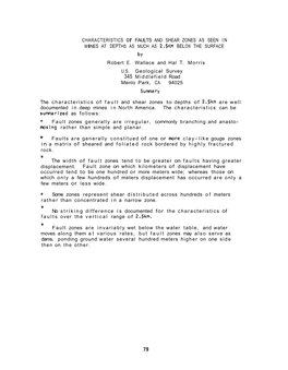 CH1-04: Characteristics of Faults and Shear Zones As Seen in Mines At