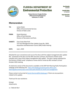 Cayo Costa State Park ARC Draft July 2020.Pdf