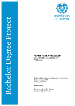 HEART RATE VARIABILITY a Possible Measure of Subjective Wellbeing?