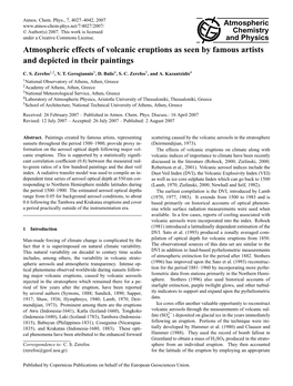 Atmospheric Effects of Volcanic Eruptions As Seen by Famous Artists and Depicted in Their Paintings