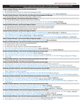 List of Special Procedure Mandate-Holders and the Other