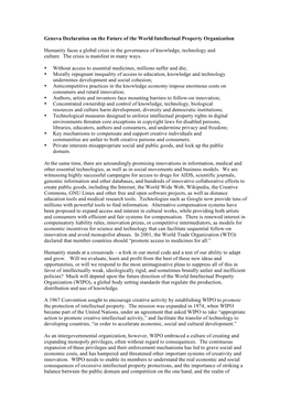 Geneva Declaration on the Future of the World Intellectual Property Organization