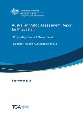 Australian Public Assessment Report for Pitavastatin