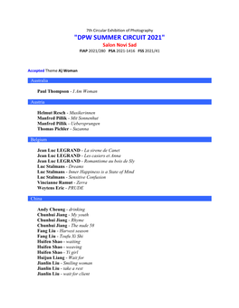 DPW SUMMER CIRCUIT 2020