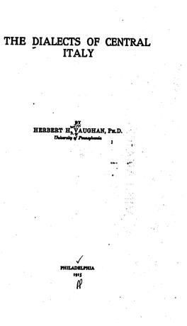 The Dialects of Central Italy