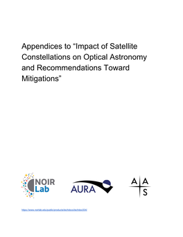 Impact of Satellite Constellations on Optical Astronomy and Recommendations Toward Mitigations”