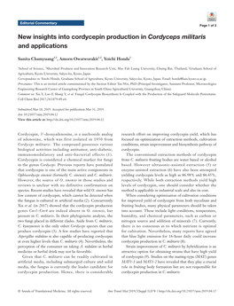 New Insights Into Cordycepin Production in Cordyceps Militaris and Applications