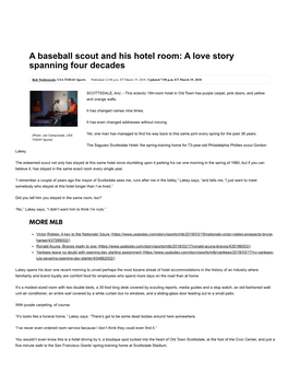 A Baseball Scout and His Hotel Room: a Love Story Spanning Four Decades