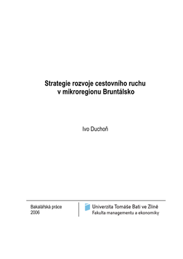 Strategie Rozvoje Cestovního Ruchu V Mikroregionu Bruntálsko