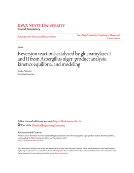 Reversion Reactions Catalyzed by Glucoamylases I and II From