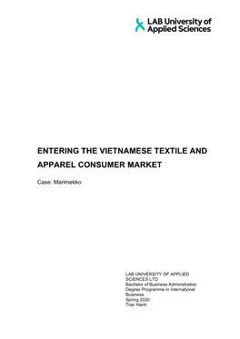 Entering the Vietnamese Textile and Apparel Consumer Market