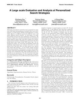 A Large-Scale Evaluation and Analysis of Personalized Search Strategies