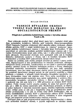 VESNICE BÝVALÉHO OKRESU VESELÍ NAD MORAVOU NA PRAHU SOCIALISTICKÝCH Pfteměn