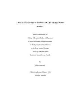 A Thesis Submitted to the College of Graduate Studies and Research In