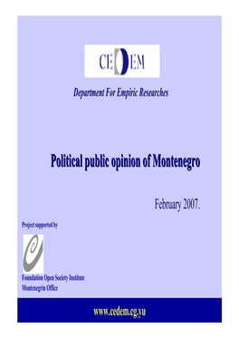 Political Public Opinion of Montenegro