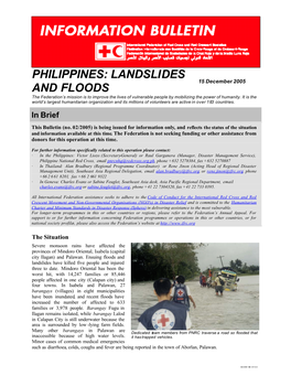 Landslides and Floods; Information Bulletin No.2 2