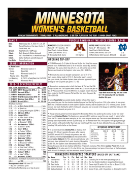 Opening Tip-Off Minnesota Projected Starters