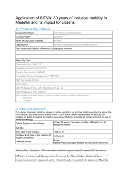 Application of SITVA: 30 Years of Inclusive Mobility in Medellin and Its Impact for Citizens