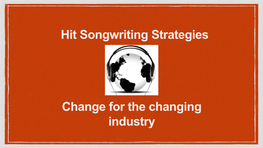 Hit Songwriting Strategies