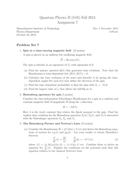 Quantum Physics II, Assignment 7