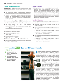 5.2 Sum and Difference Formulas Objectives Isten to the Same Note Played on a Piano and a ᕡ Use the Formula for the Violin