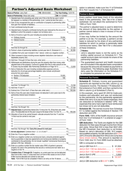 Partner's Adjusted Basis Worksheet