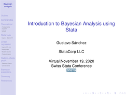 Introduction to Bayesian Analysis Using Stata