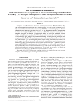 Study on Nanophase Iron Oxyhydroxides in Freshwater Ferromanganese Nodules from Green Bay, Lake Michigan, with Implications for the Adsorption of As and Heavy Metals