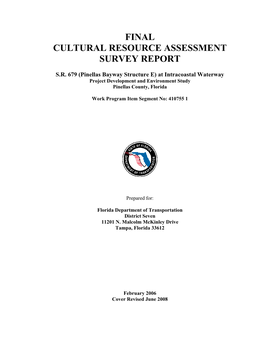 Final Cultural Resource Assessment Survey Report