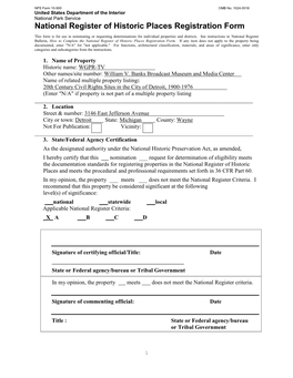 National Register of Historic Places Registration Form