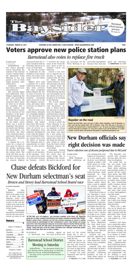 Chase Defeats Bickford for New Durham Selectman's Seat