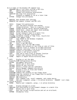 An AZ Index of the Windows XP Command Line