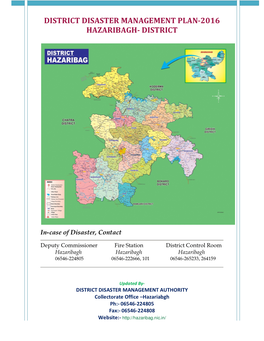 District Disaster Management Plan-2016 Hazaribagh- District