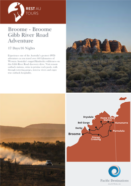 Broome Gibb River Road Adventure 17 Days/16 Nights