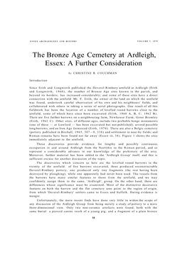 The Bronze Age Cemetery at Ardleigh, Essex: a Further Consideration