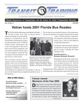 Votran Hosts 2001 Florida Bus Roadeo