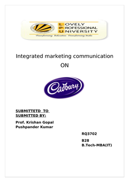 Integrated Marketing Communication ON