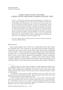 Ozaki Yukio I Inukai Tsuyoshi – Liderzy Ruchu Przeciwko Rządowi Katsury Tarō