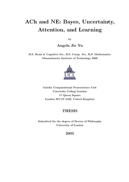 Ach and NE: Bayes, Uncertainty, Attention, and Learning