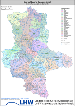 Übersichtskarte Sachsen-Anhalt - Unterhaltungsverbände, Gemeinden