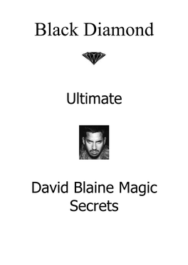 David Blaine Magic Secrets