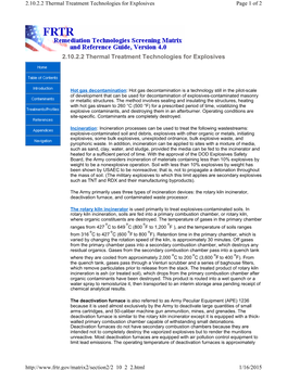 2.10.2.2 Thermal Treatment Technologies for Explosives Page 1 of 2