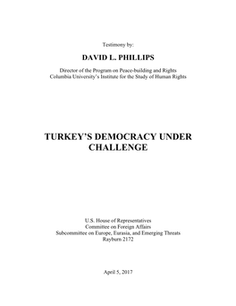 Turkey's Democracy Under Challenge