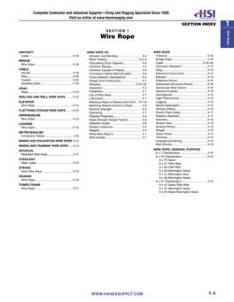 SECTION 1 Wire Rope