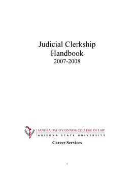 Judicial Clerkship Handbook 2007-2008
