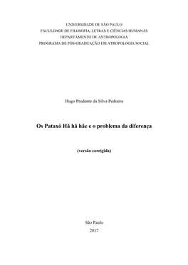 Os Pataxó Hã Hã Hãe E O Problema Da Diferença