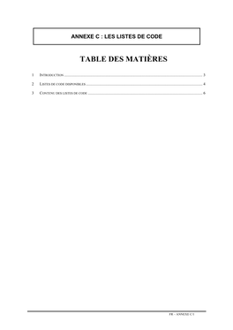 Annexe C (Liste Codes) (PDF, 446.91