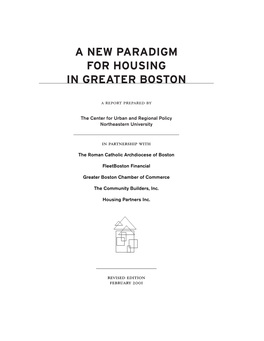 A New Paradigm for Housing in Greater Boston